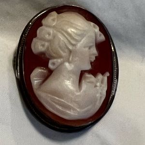 ANTIQUE VICTORIAN 835 INTERNATIONAL SILVER CAMEO PENDANT/BROOCH